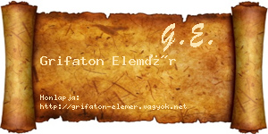Grifaton Elemér névjegykártya